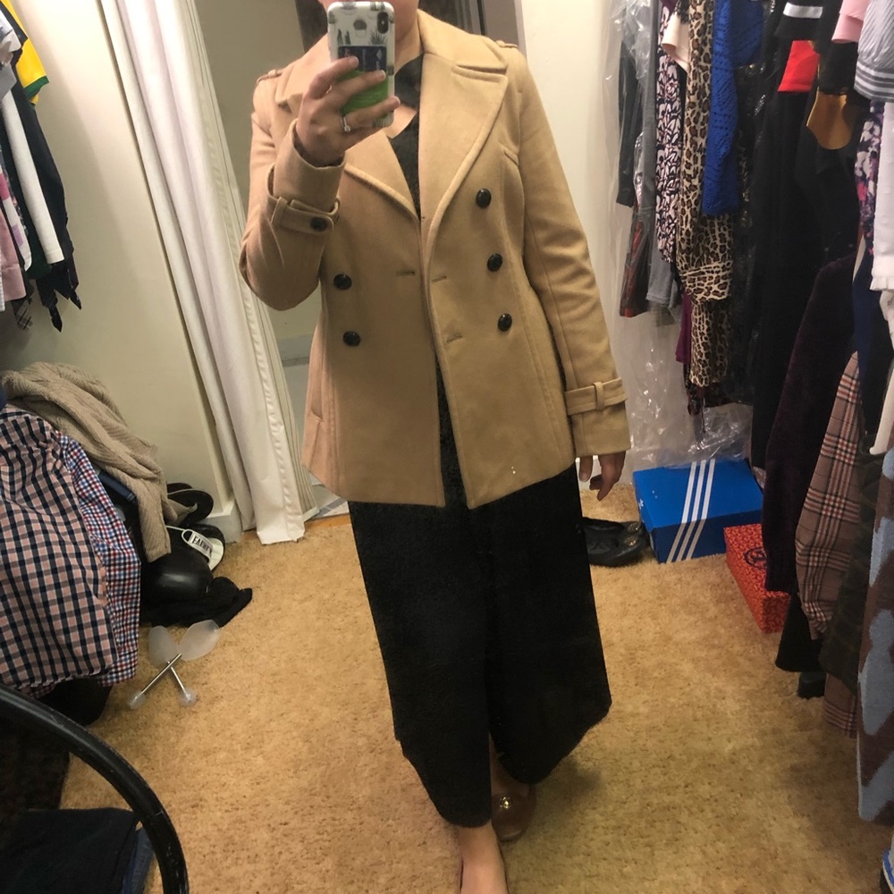 Brown wool pea coat